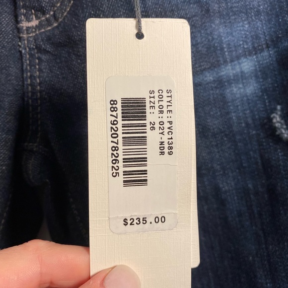 A.G. The Legging Ankle in dark wash with rips. Size 26 NWT never worn retail 235 - Picture 5 of 7